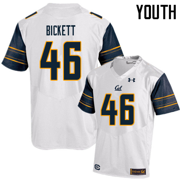 Youth #46 Louie Bickett Cal Bears UA College Football Jerseys Sale-White - Click Image to Close